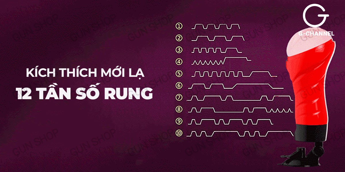 Âm đạo giả Crazy Bull 12 chế độ rung xoay đảo chiều cực khoái
