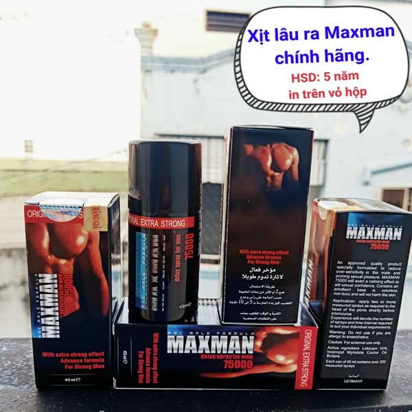 Chai Xịt Maxman Delay Spray 45ml Kéo Dài Thời Gian Quan Hệ An Toàn