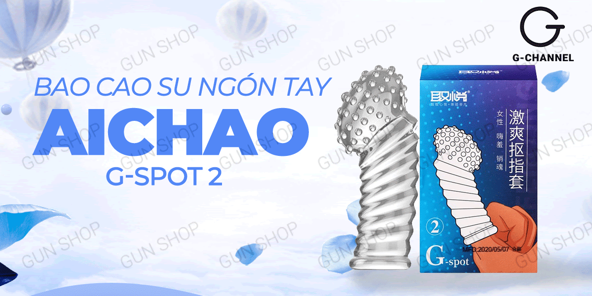 Cửa hàng bán Bao cao su ngón tay dài Aichao G-spot 2 - Gai nổi lớn - Hộp 1 cái chính hãng